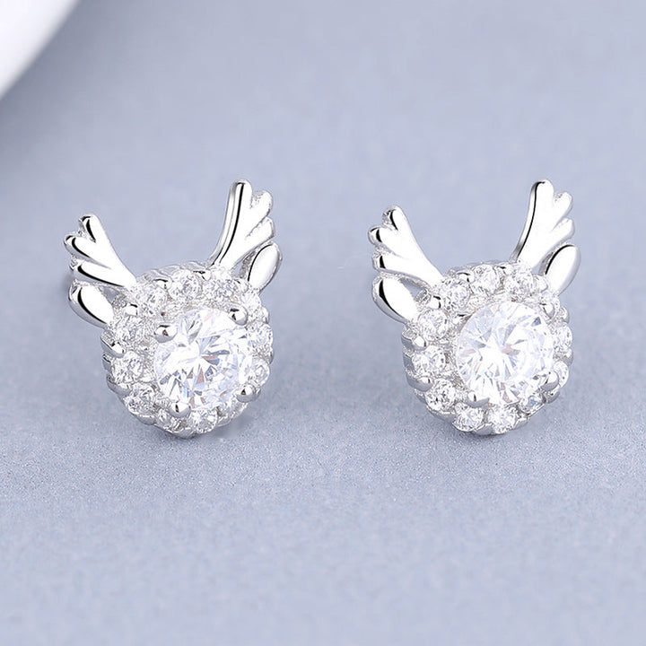 Women's earrings with sparkling crystals and playfully designed wings All Fashion