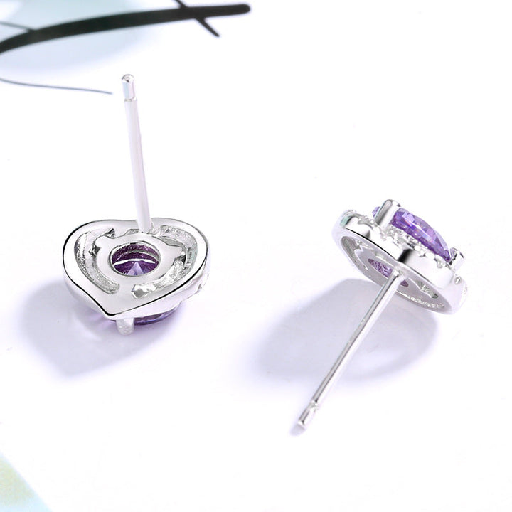 Women's earrings in heart-shaped design with sparkling zirconia All Fashion