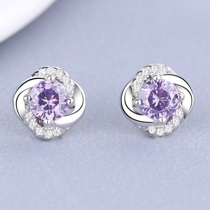 Women's earrings with sparkling cubic zirconia and elegant cable design All Fashion