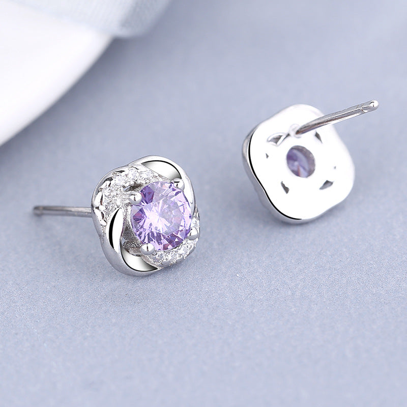 Women's earrings with sparkling cubic zirconia and elegant cable design All Fashion