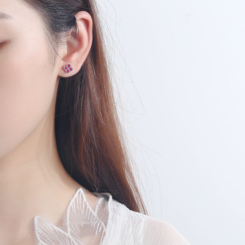 Women's earrings with multilayer floral design and sparkling zirconia All Fashion