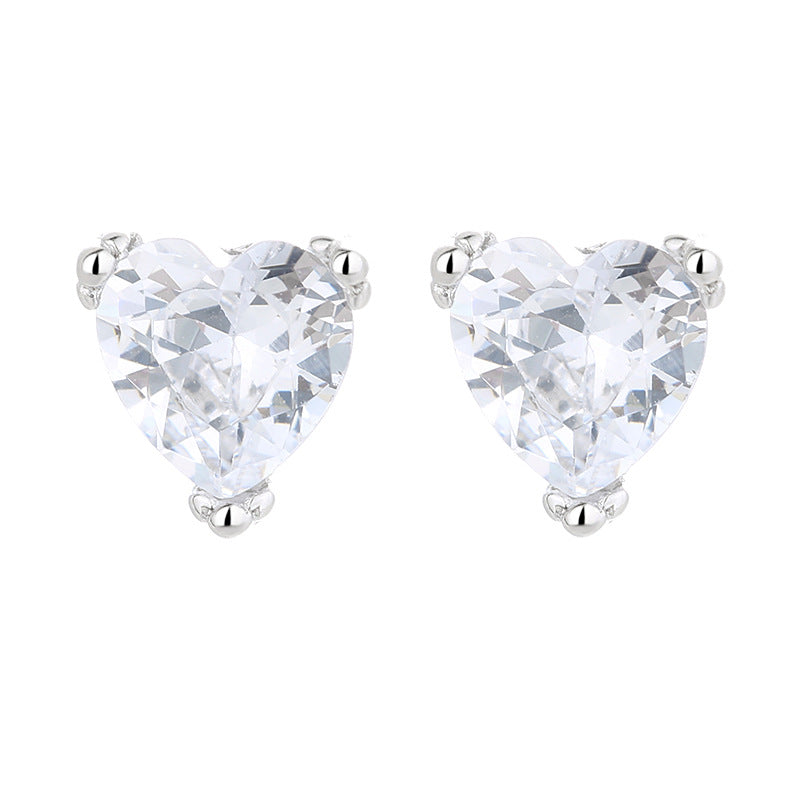 Women's earrings with sparkling heart accents made of high-quality stainless steel All Fashion