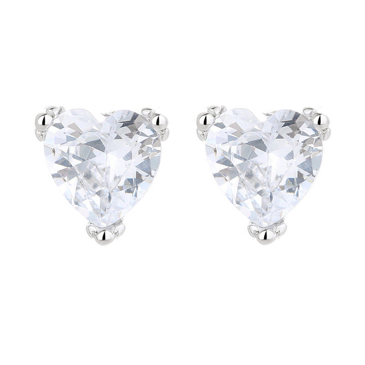 Women's earrings with sparkling heart accents made of high-quality stainless steel All Fashion