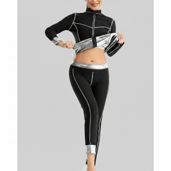 Women's Sports Set Stretch with Zip Jacket and Leggings