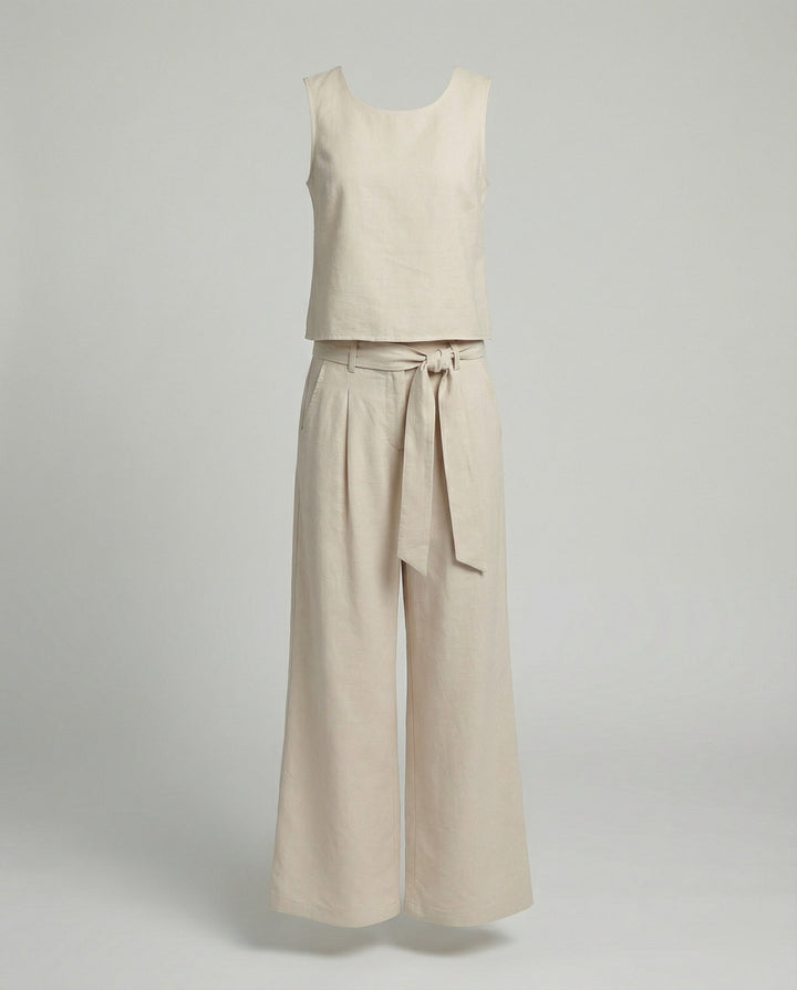 Women's Two-Piece Set Linen Pants