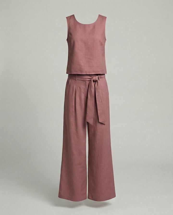 Women's Two-Piece Set Linen Pants