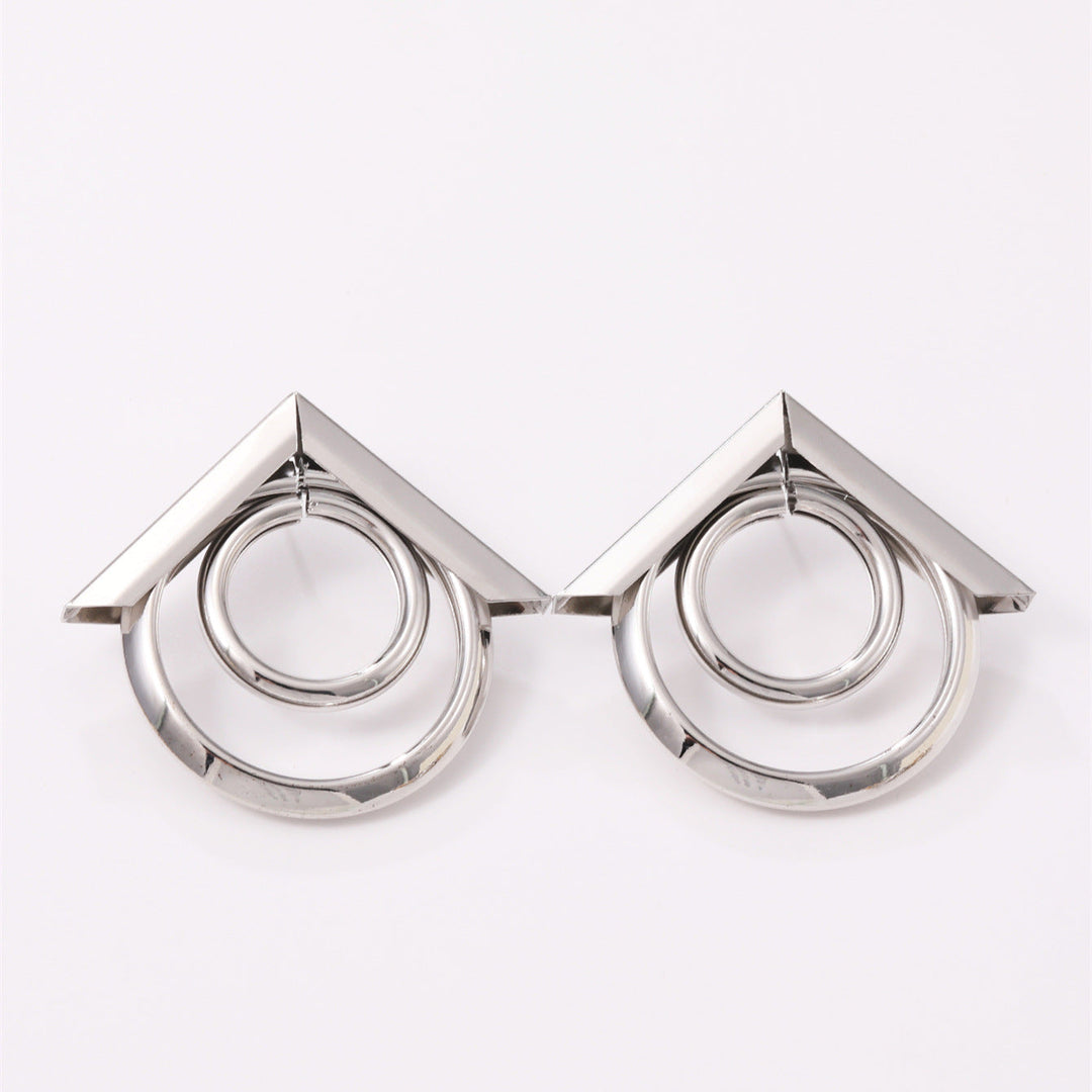 Women's Hanging Earrings with Elegant, Curved Ring Design All Fashion