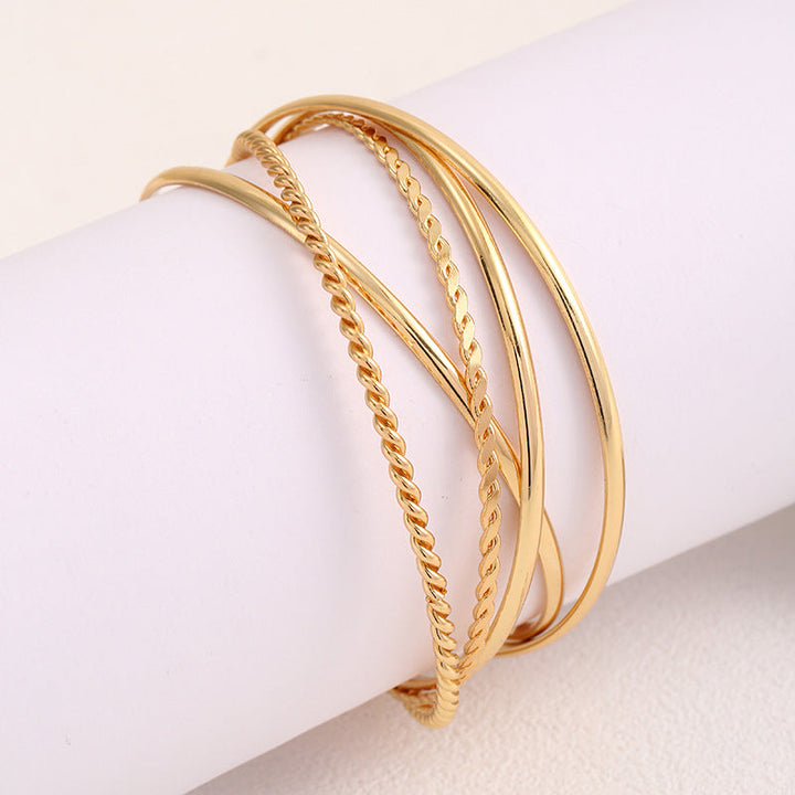 Women's bangle set with elaborate, braided and simple designs All Fashion