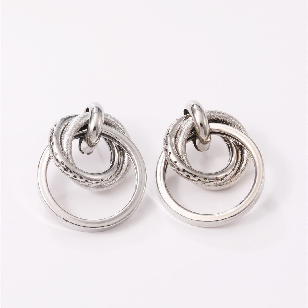 Women's Hanging Earrings with Elegant, Curved Ring Design All Fashion