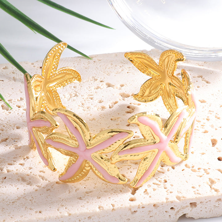 Ladies Open Cuff Bracelet with Expressive Star Motif All Fashion