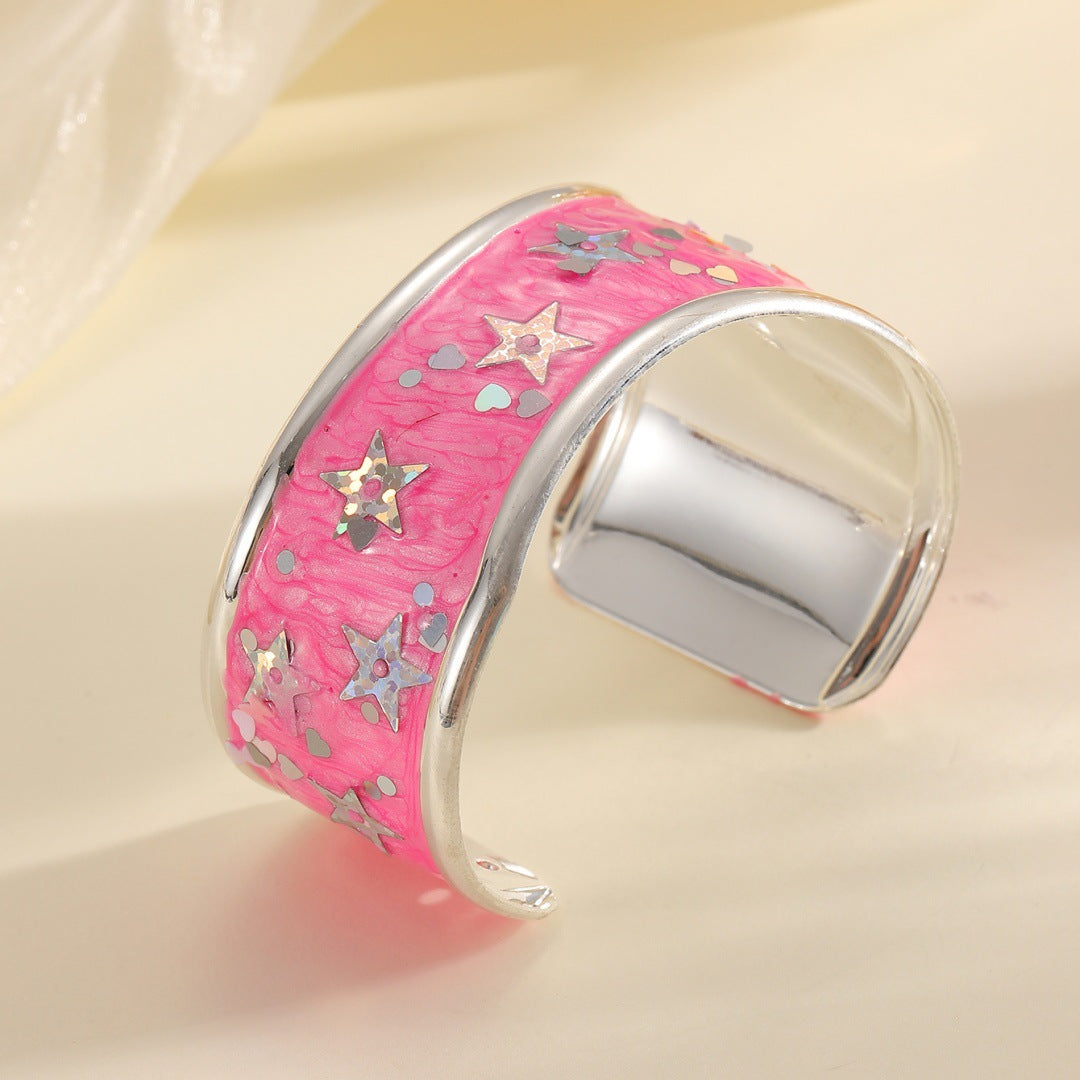 Women Open Bangle with Sparkling Star Motif All Fashion