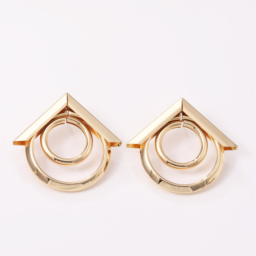 Women's Hanging Earrings with Elegant, Curved Ring Design All Fashion