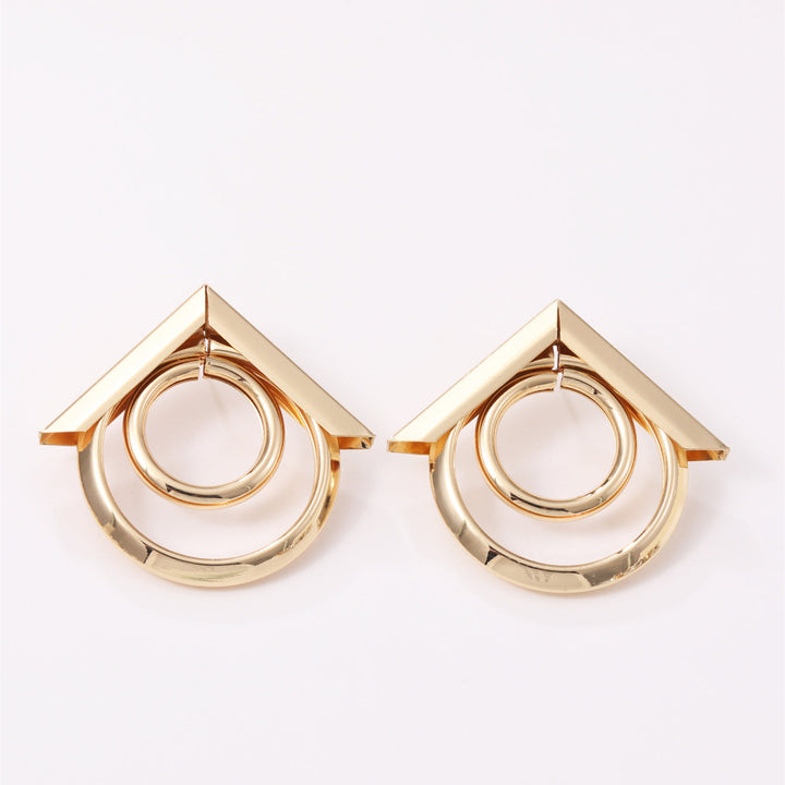 Women's Hanging Earrings with Elegant, Curved Ring Design All Fashion
