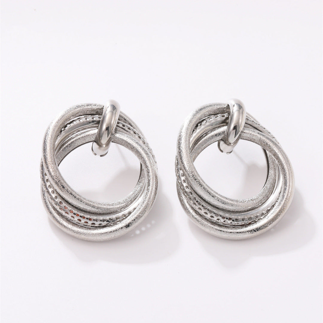 Women's Hanging Earrings with Elegant, Curved Ring Design All Fashion