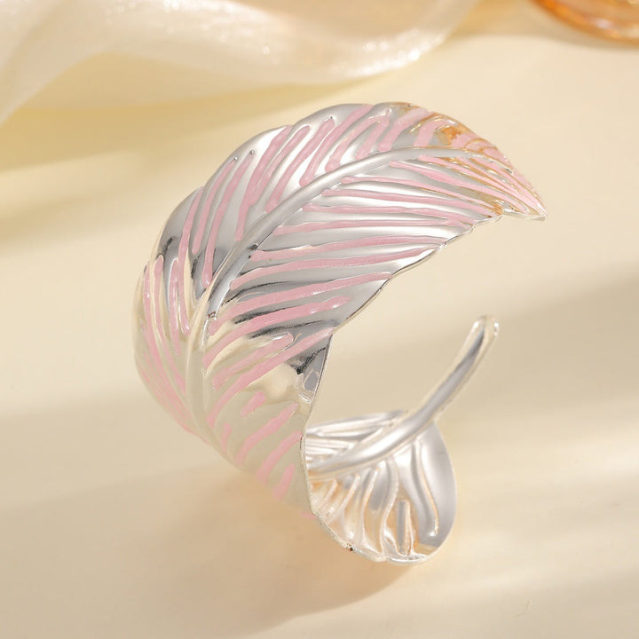 Ladies Open Cuff Bracelet in Tropical Leaf Design All Fashion