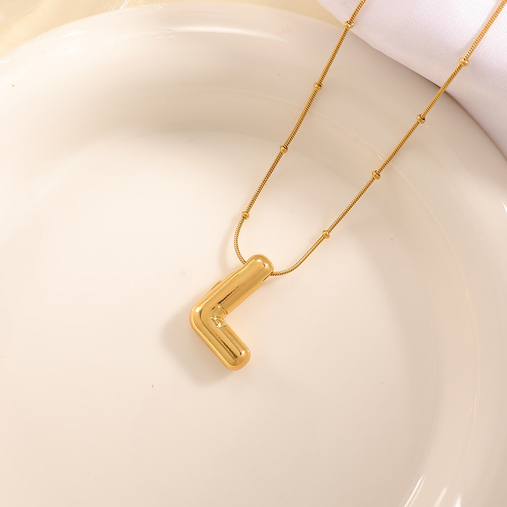 Women's necklace with curved letter pendant All Fashion