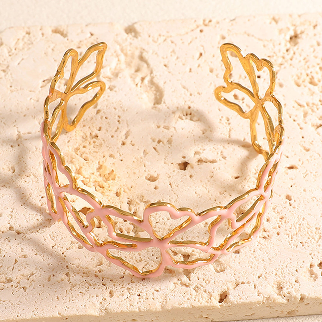 Women Open Bangle in Elegant Leaf Design All Fashion