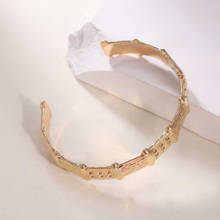 Women's Open Bangle in Modern Bamboo Design All Fashion