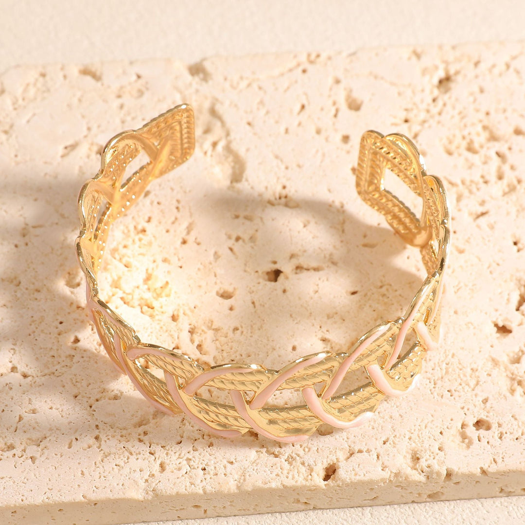 Women Open Bangle with Artistic Braiding Pattern All Fashion