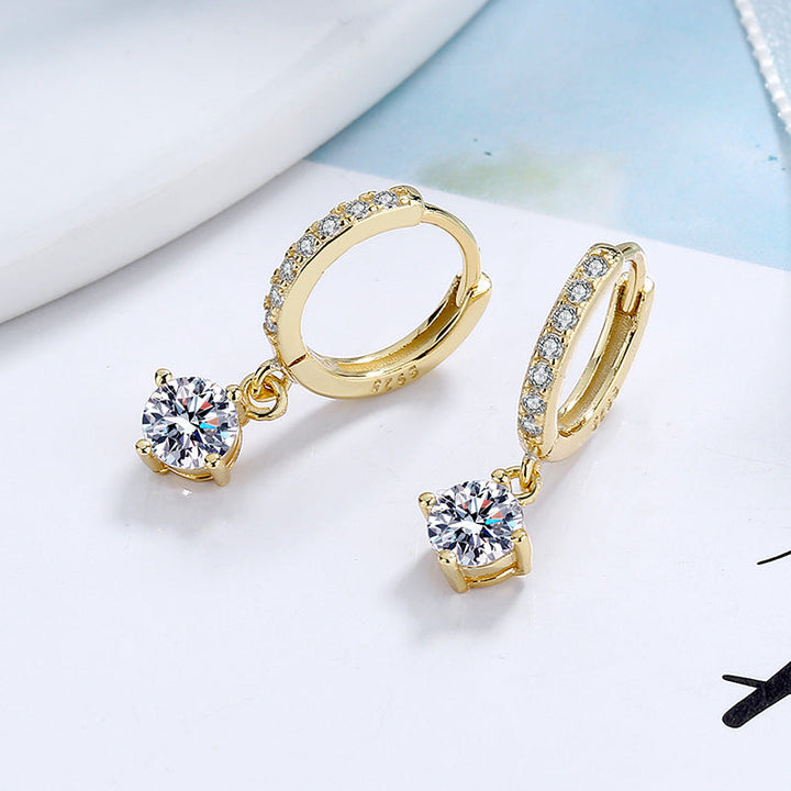 Ladies earrings with sparkling crystals and high-quality gold plating All Fashion