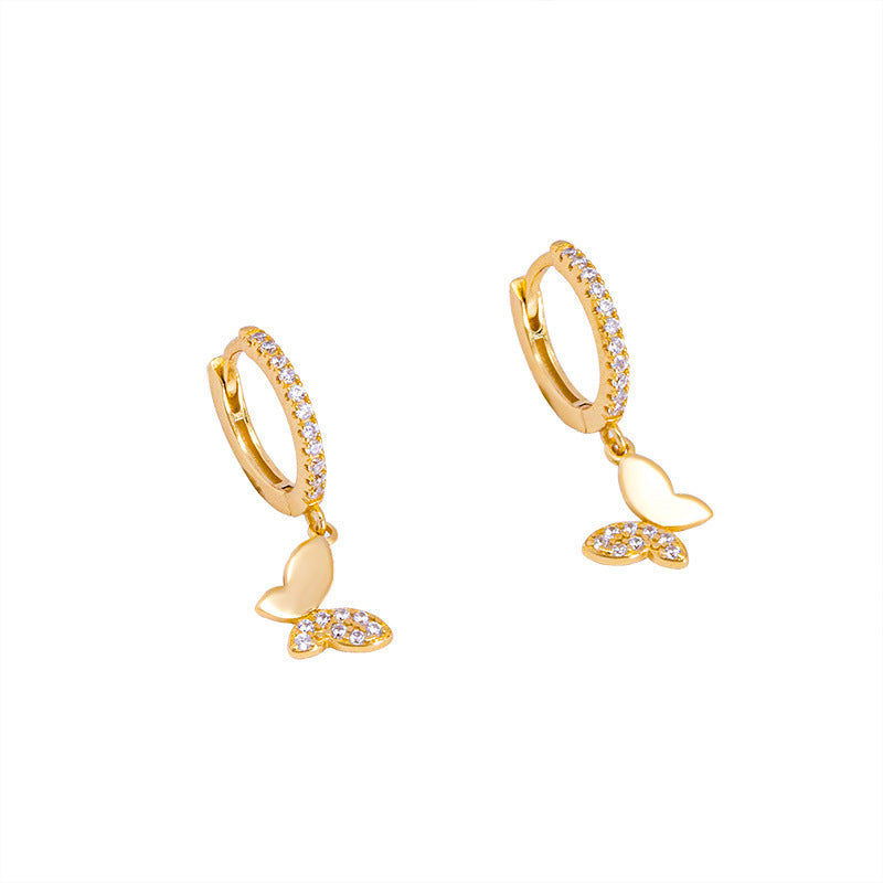 Ladies earrings with elegant butterfly design and sparkling details All Fashion