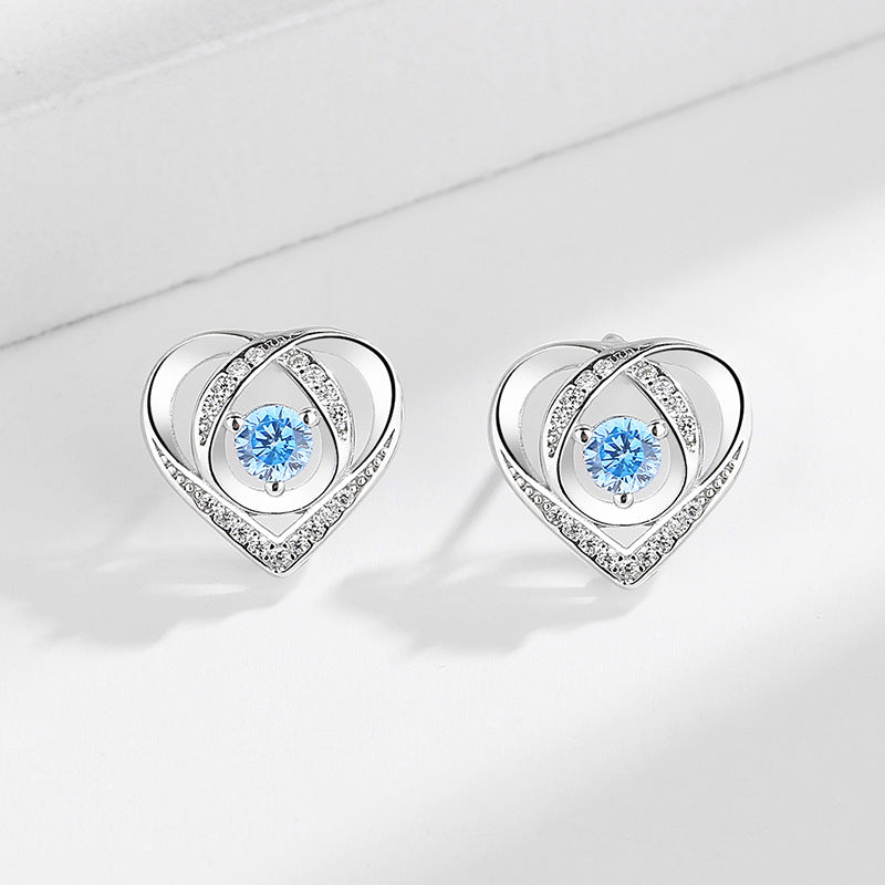 Women's earrings in elegant heart design with sparkling zirconia All Fashion