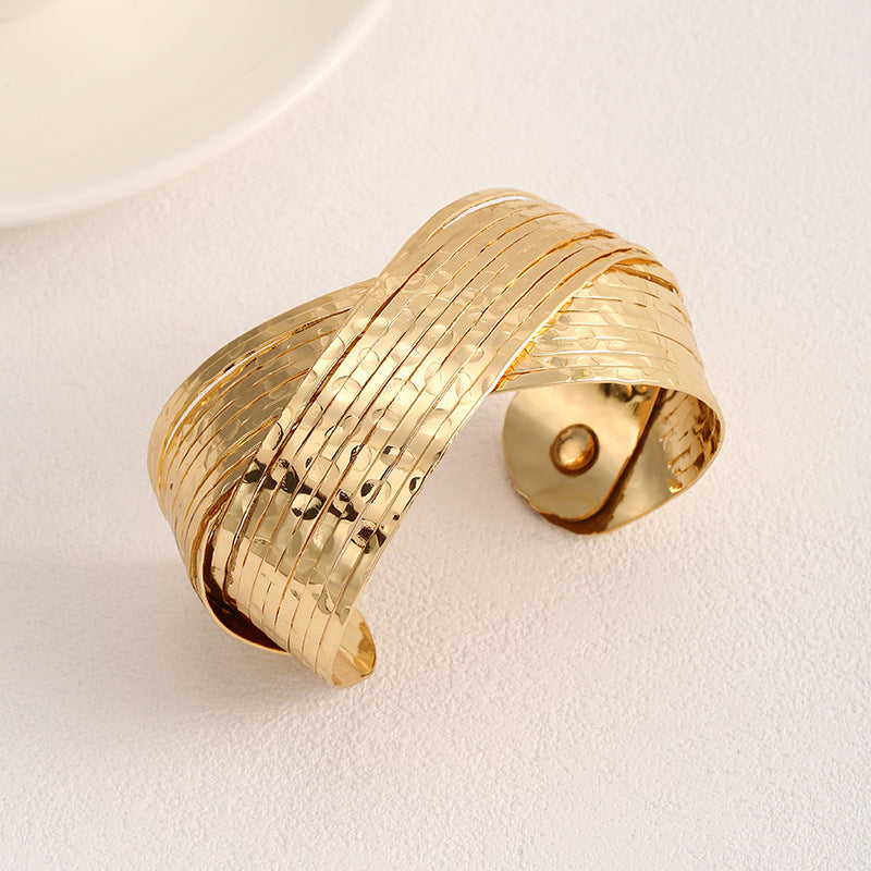 Ladies Open Bangle with Artistic Fold Design All Fashion