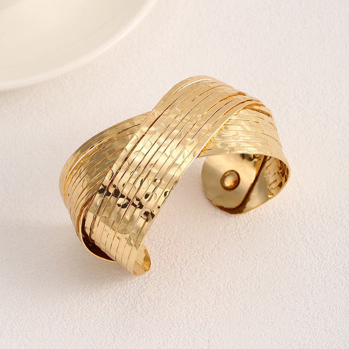 Ladies Open Bangle with Artistic Fold Design All Fashion