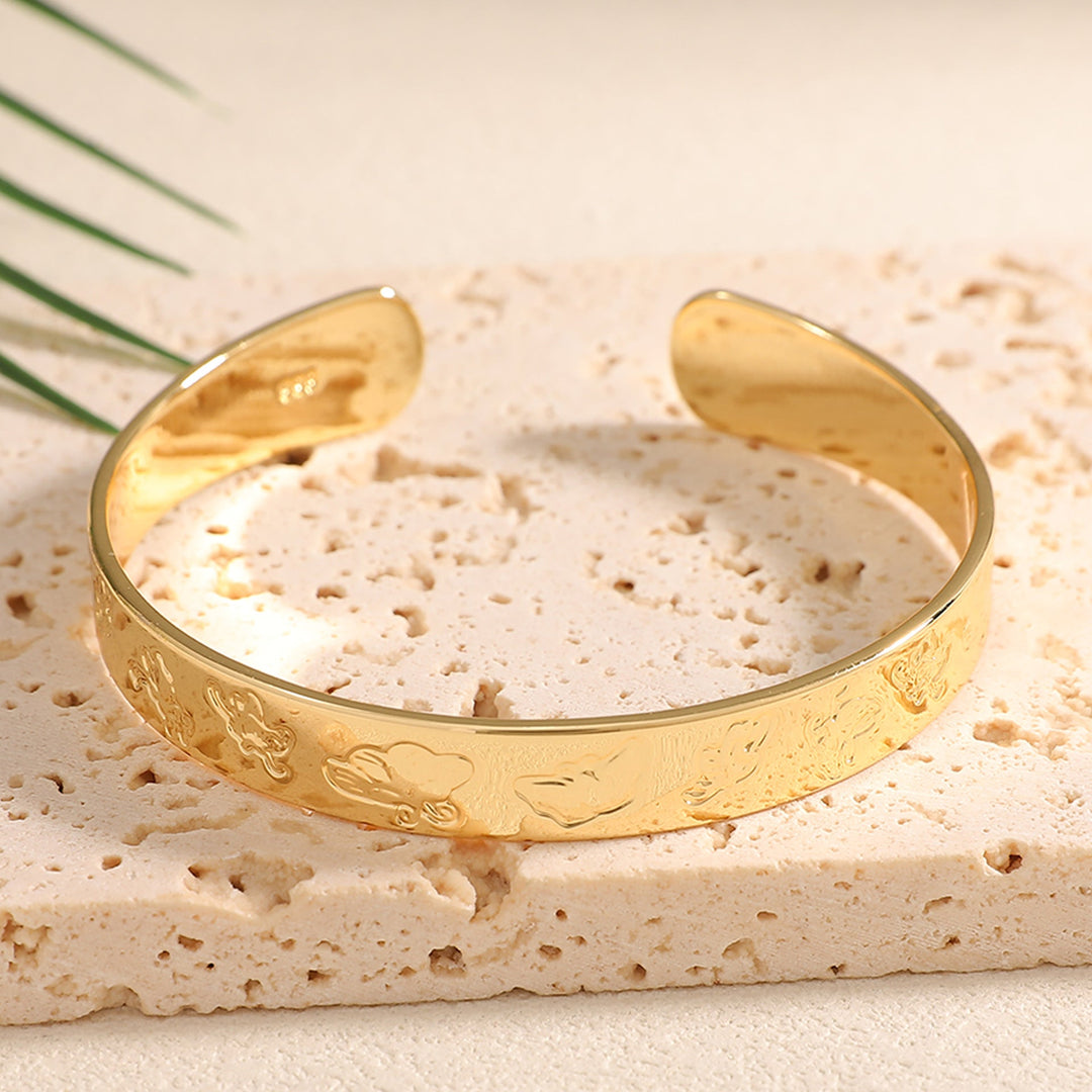 Ladies Open Bangle with Artistic Coral Pattern All Fashion