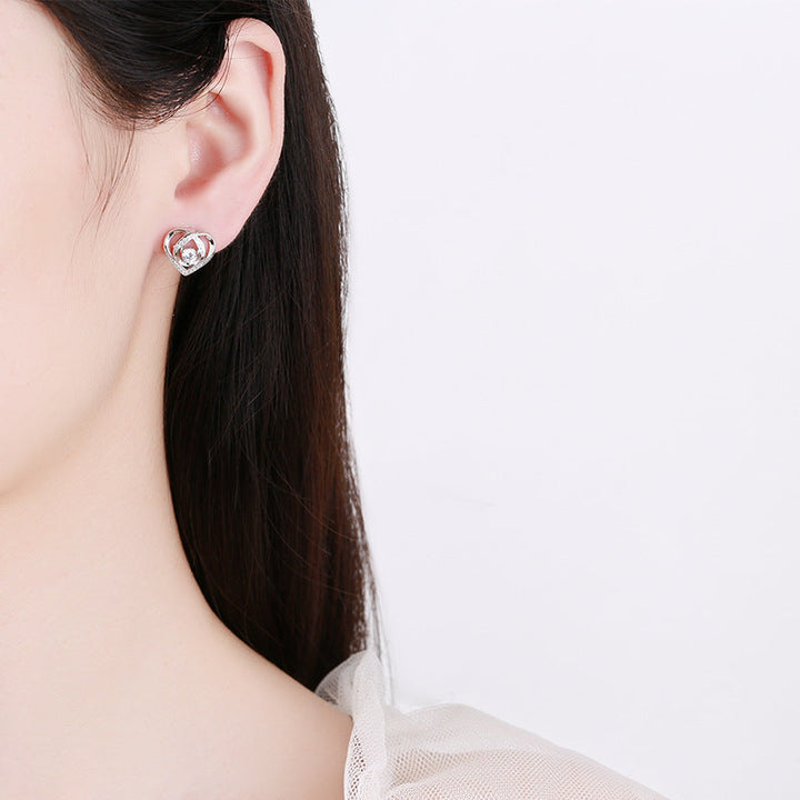 Women's earrings in elegant heart design with sparkling zirconia All Fashion