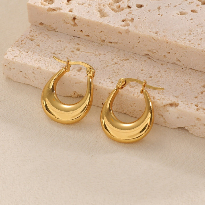 Women's Hanging Earrings with Integrated, Textured Design All Fashion