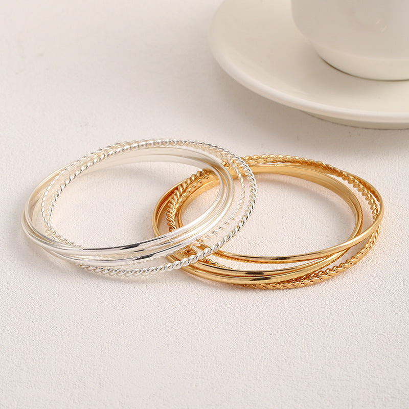 Women's bangle set with elaborate, braided and simple designs All Fashion