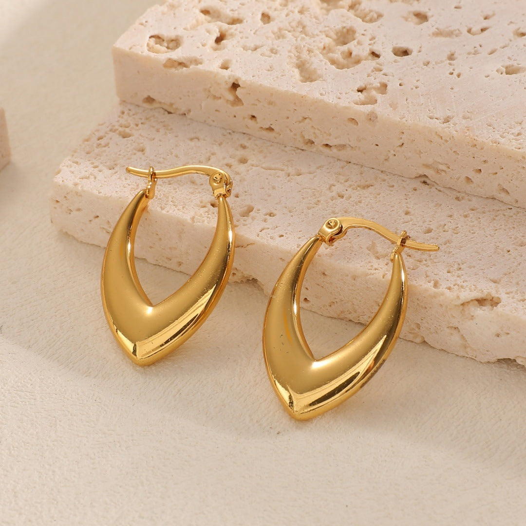 Women's Hanging Earrings with Integrated, Textured Design All Fashion