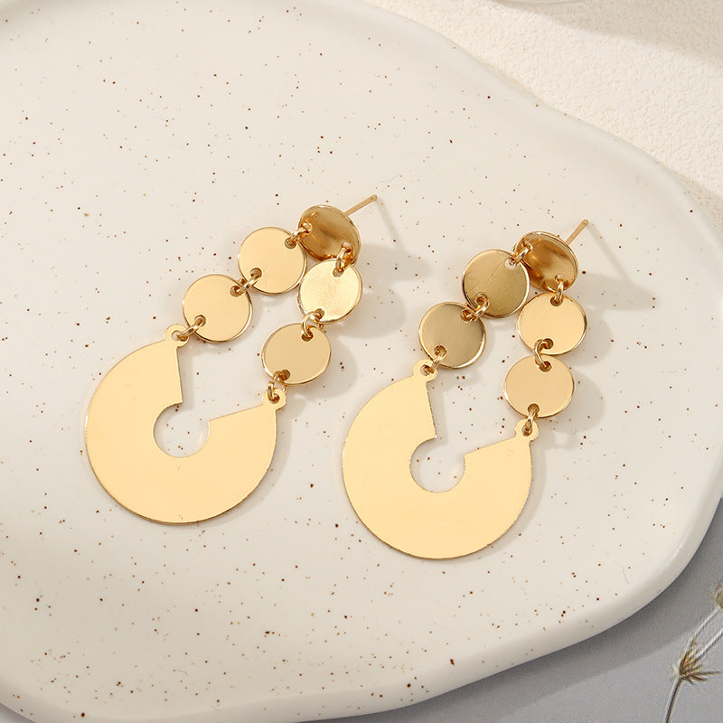 Women's elegant earrings with rustic, folded design All Fashion