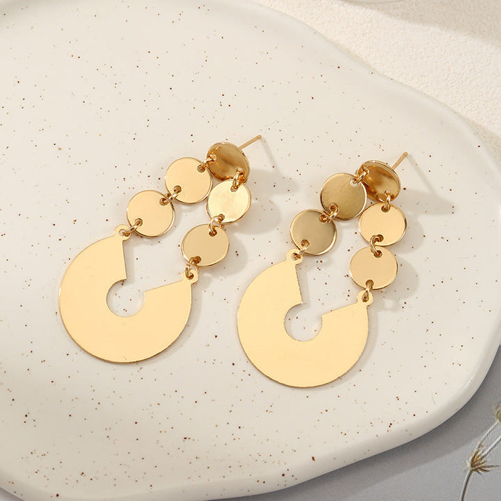 Women's elegant earrings with rustic, folded design All Fashion