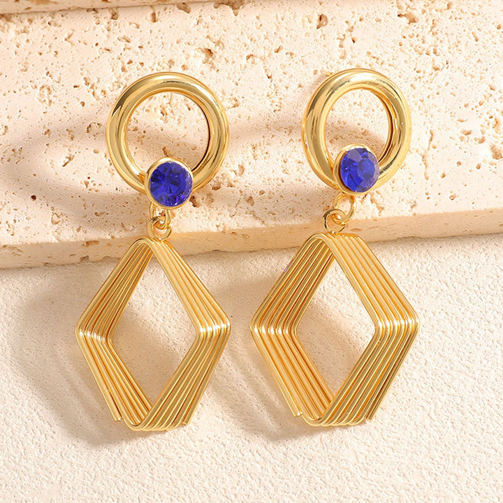 Women's Design Earrings with Geometric Wire Motif All Fashion