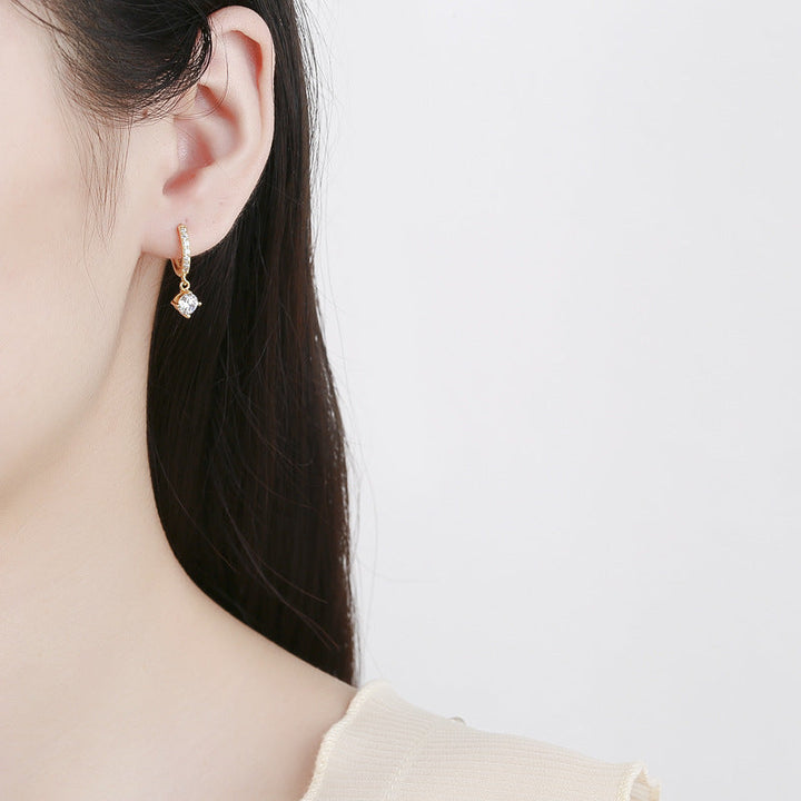 Ladies earrings with sparkling crystals and high-quality gold plating All Fashion
