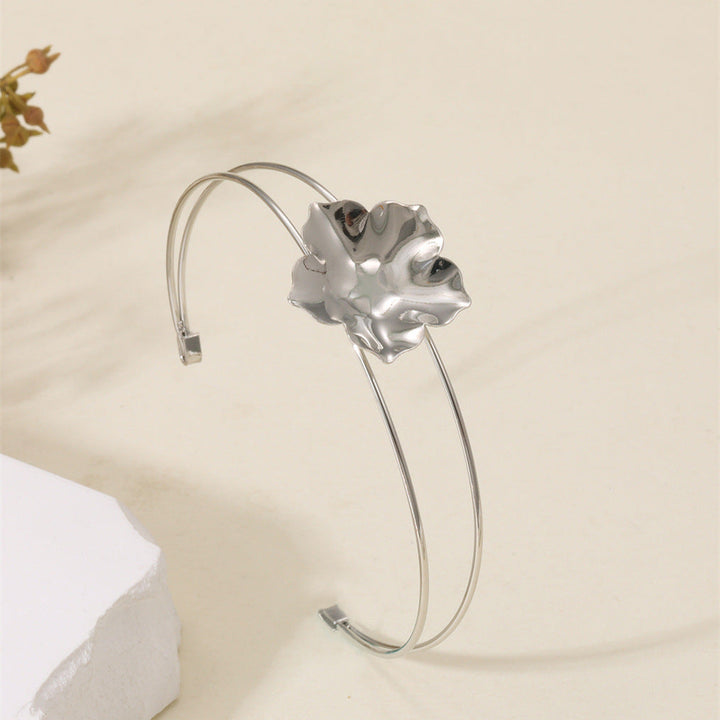 Women Open Bangle with Artistic Flower Motif All Fashion