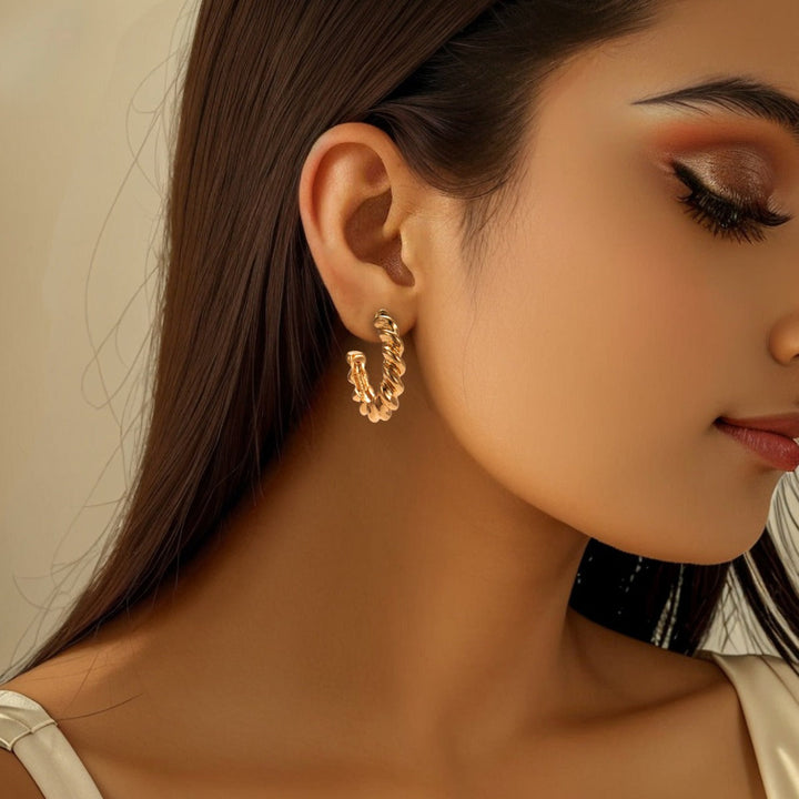 Women Hanging Earrings with Elegant Wave Design All Fashion