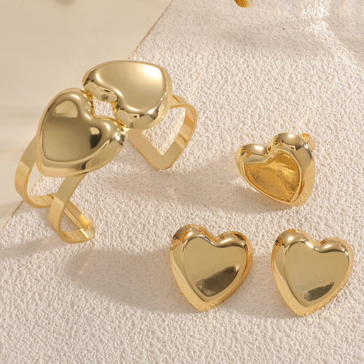 Women's Open Bangle with Elegant Heart Shape All Fashion