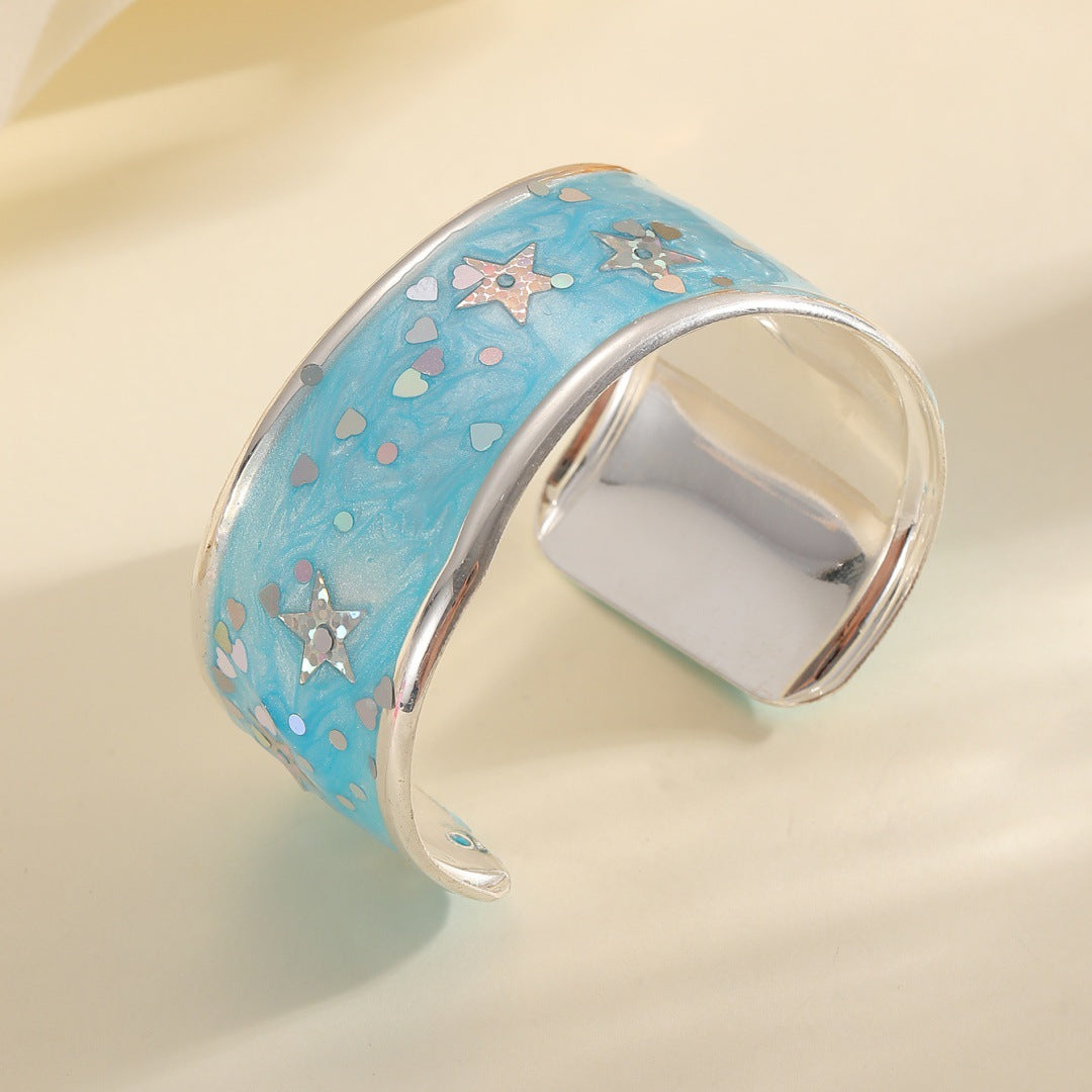 Women Open Bangle with Sparkling Star Motif All Fashion