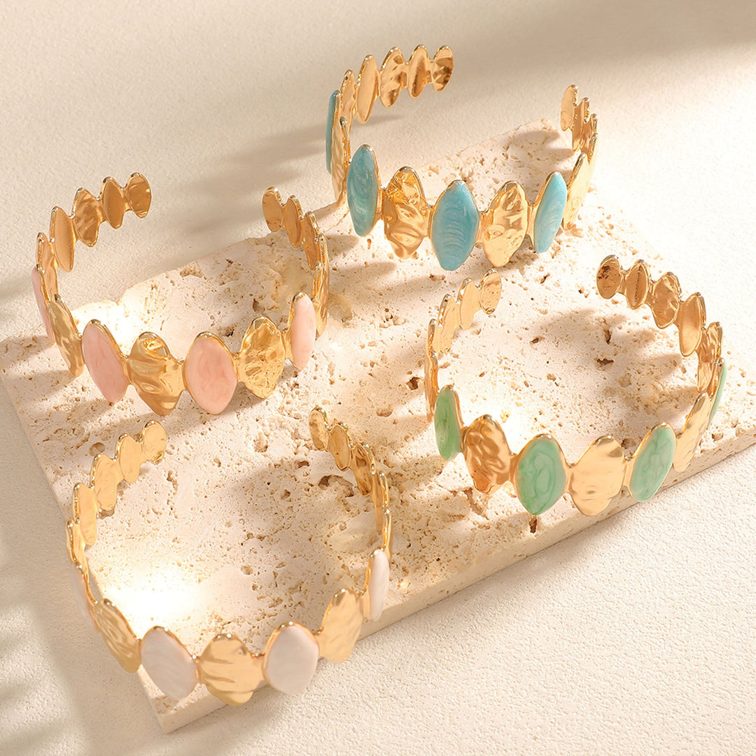 Ladies Open Bangle made of noble metal with elegant motif All Fashion