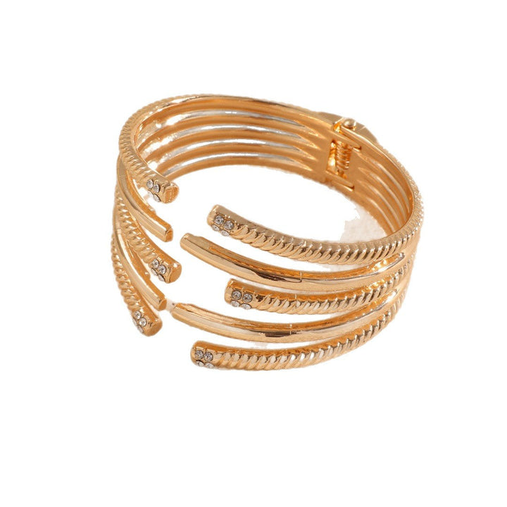 Women's Open Bangle with Modern, Layered Design All Fashion