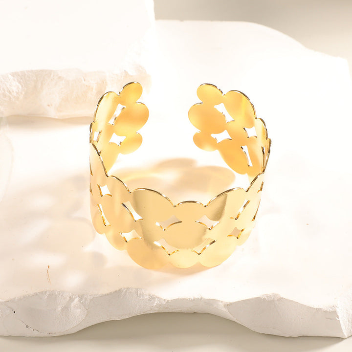 Women Open Bangle with Artistic Relief Design All Fashion