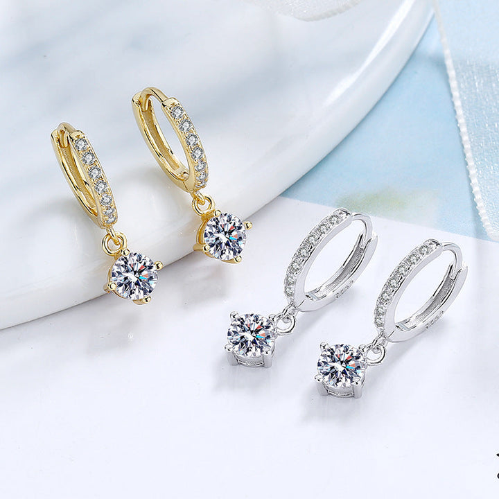 Ladies earrings with sparkling crystals and high-quality gold plating All Fashion