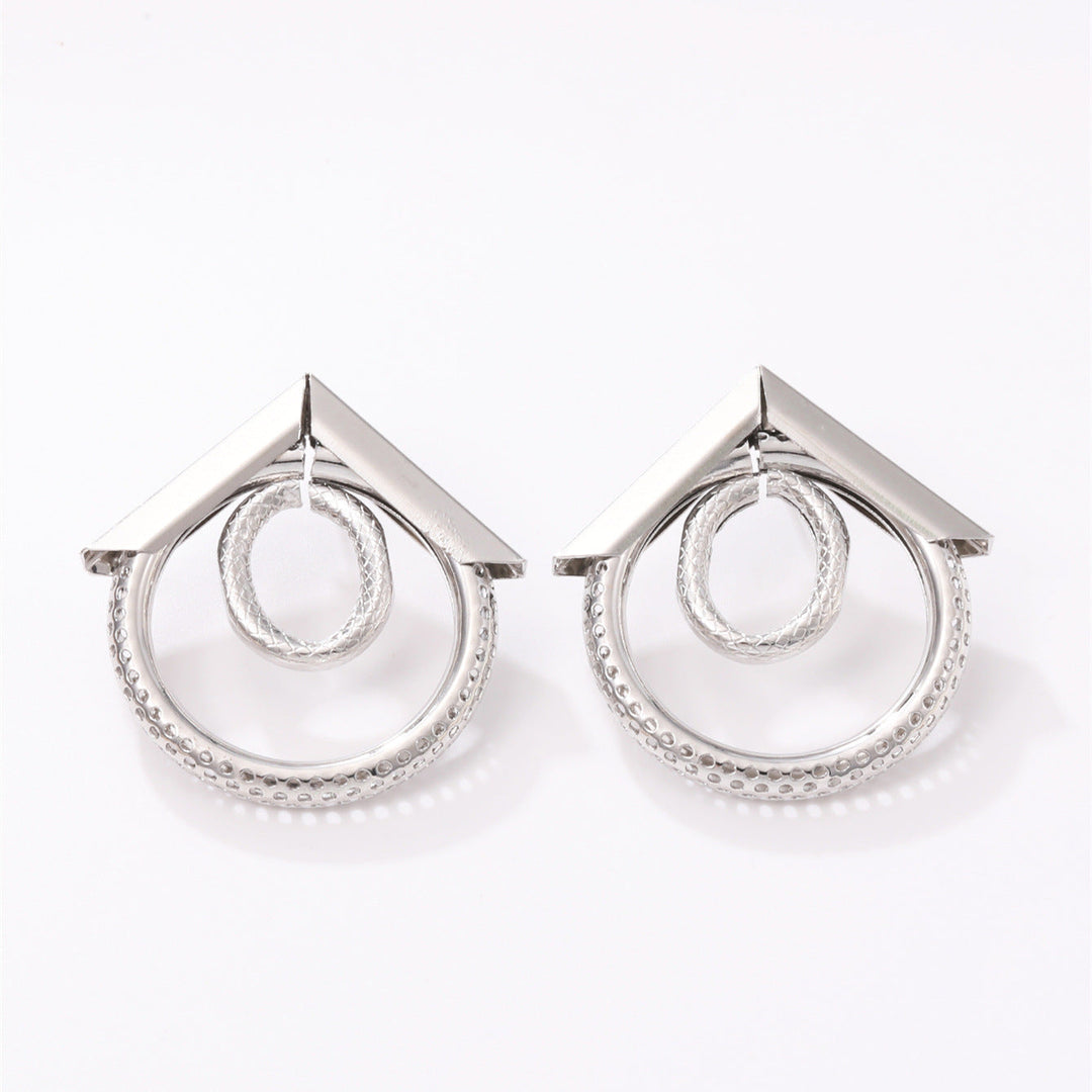 Women's Hanging Earrings with Elegant, Curved Ring Design All Fashion