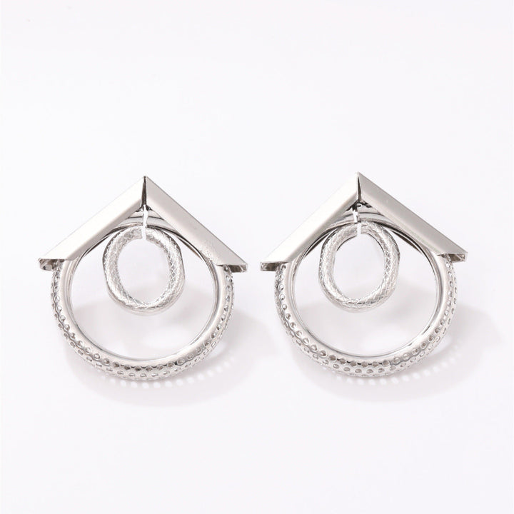Women's Hanging Earrings with Elegant, Curved Ring Design All Fashion