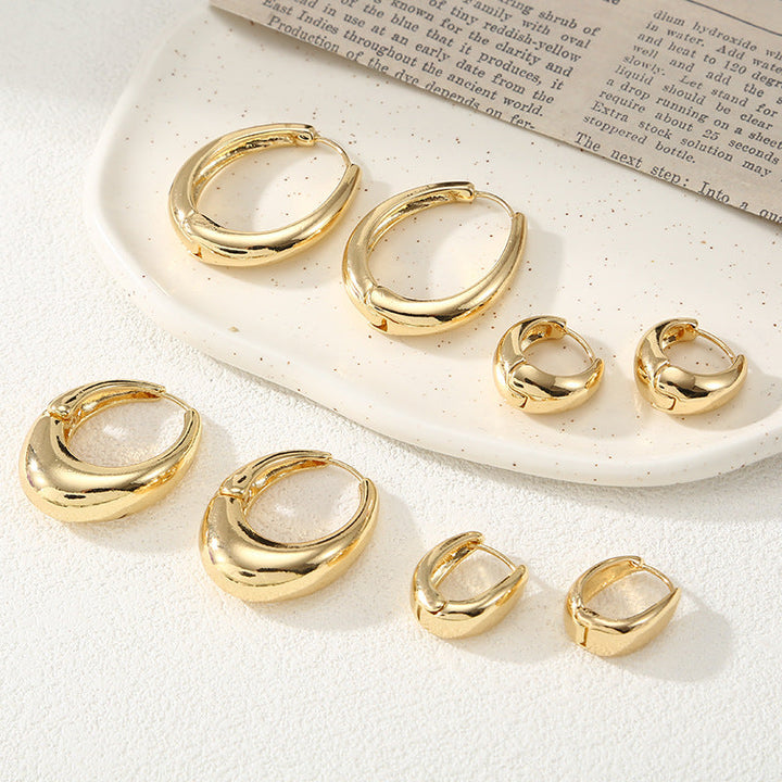 Women's Hoop Earrings with Elegant Curved Design All Fashion