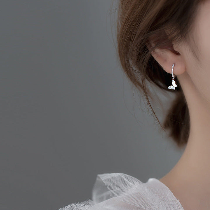 Ladies earrings with elegant butterfly design and sparkling details All Fashion