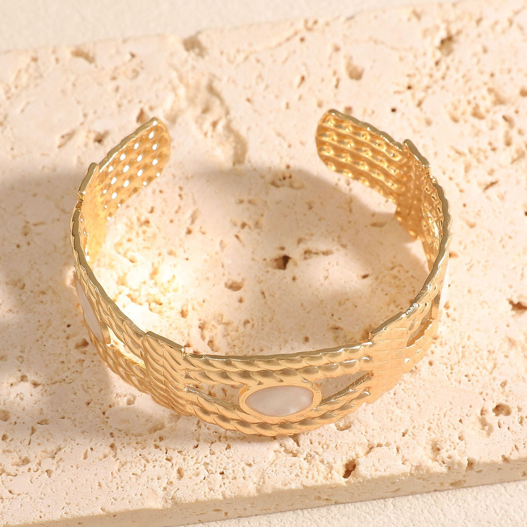 Women Open Bangle with Artistic Braiding Pattern All Fashion
